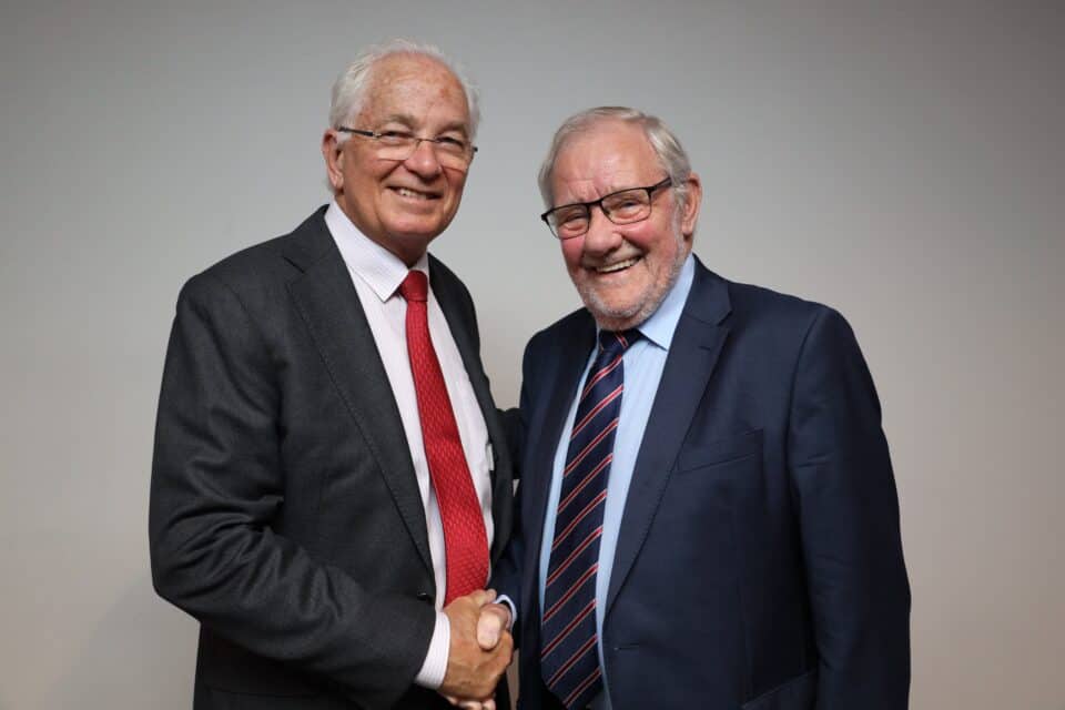 David Gower with former MInister for sport and Sheffield MP, Richard Caborn
